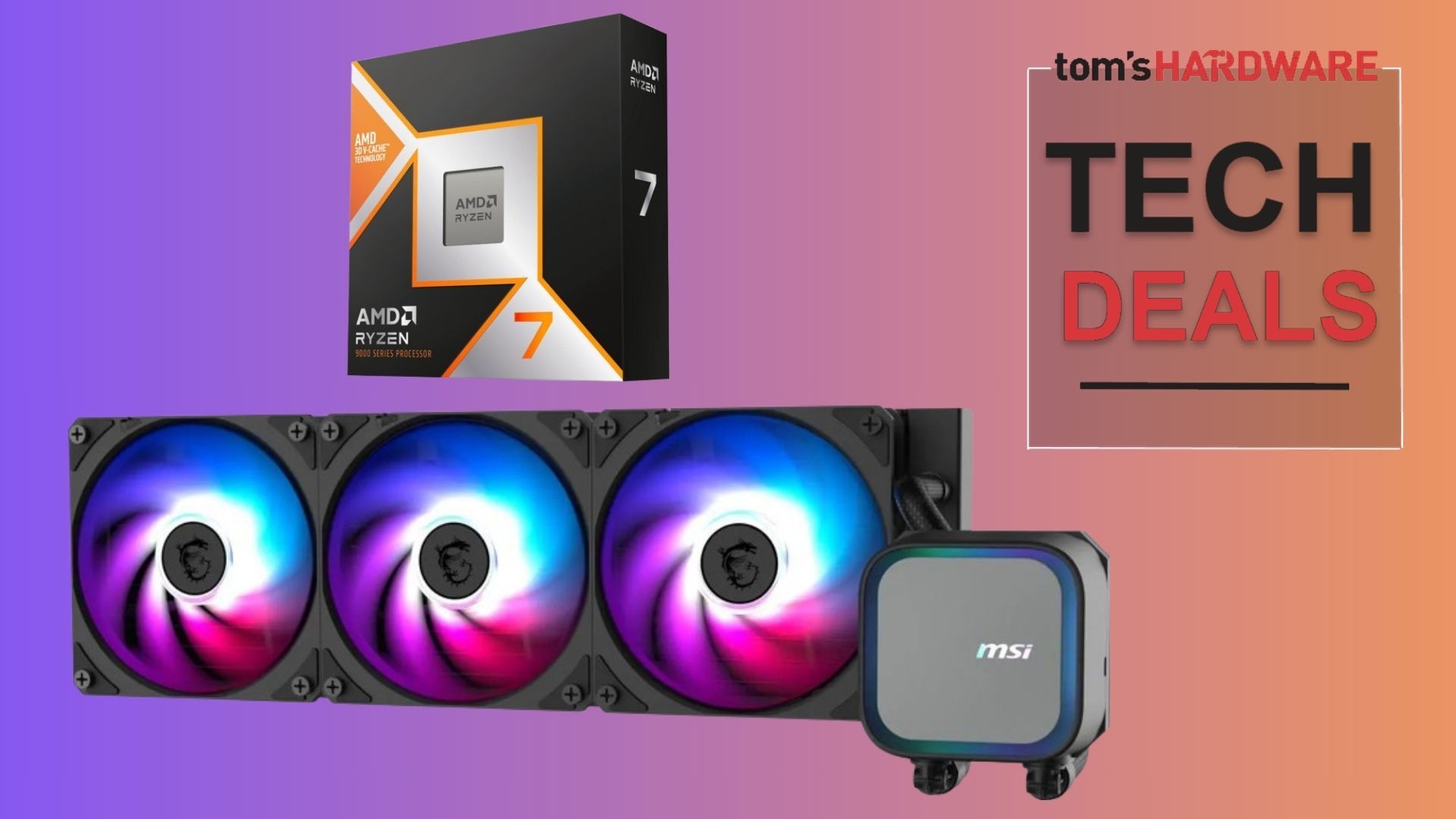 Buy the best gaming CPU, AMD's Ryzen 7 9800X3D, and get a free MSI All-In-One 360mm liquid ARGB cooler worth $109 in this awesome Newegg combo deal