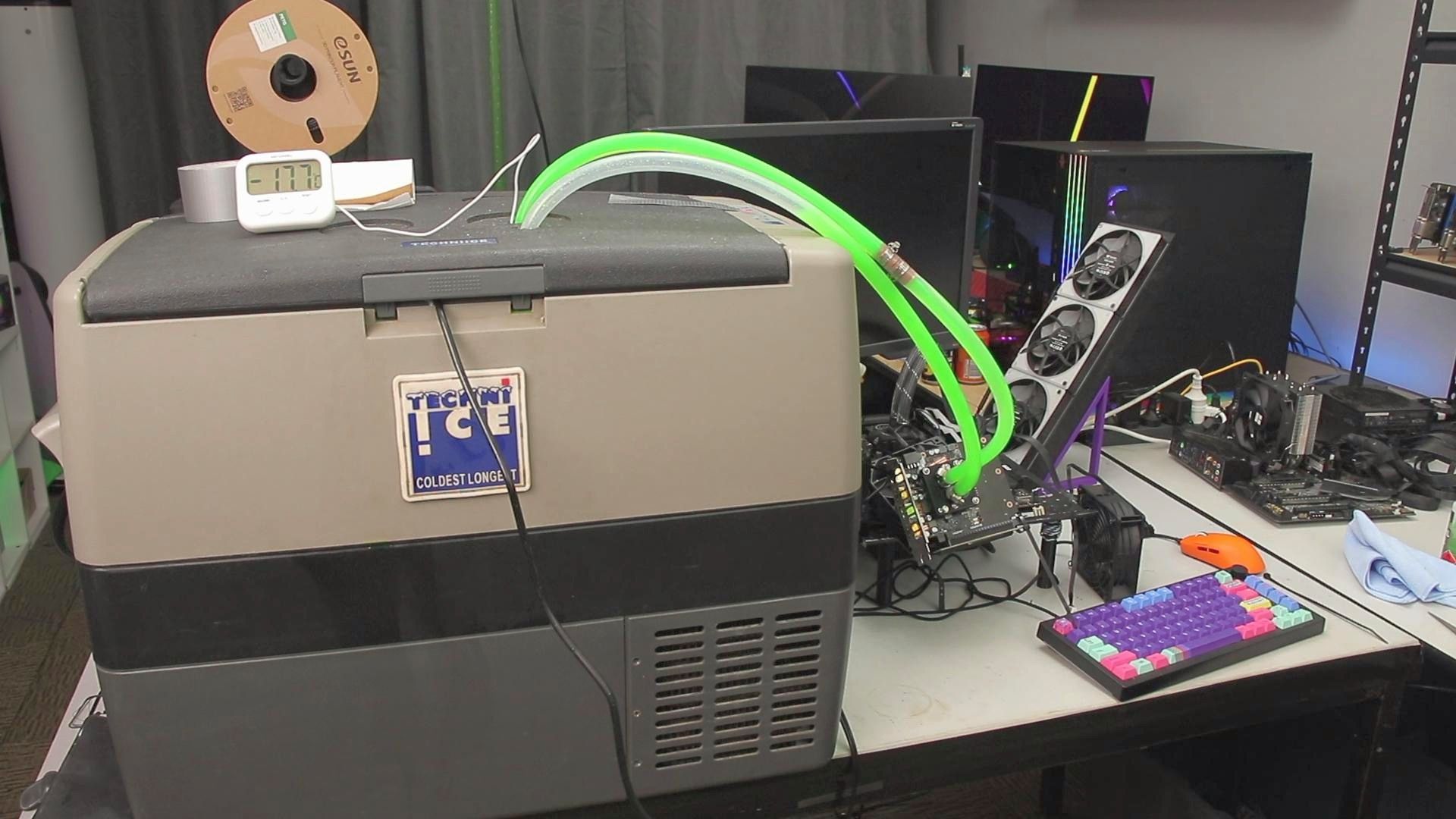 Overclocker uses camping freezer to push RTX 5050 to nearly 3.5 GHz, smashes world records — smallest Blackwell GPU gets 23% clock boost