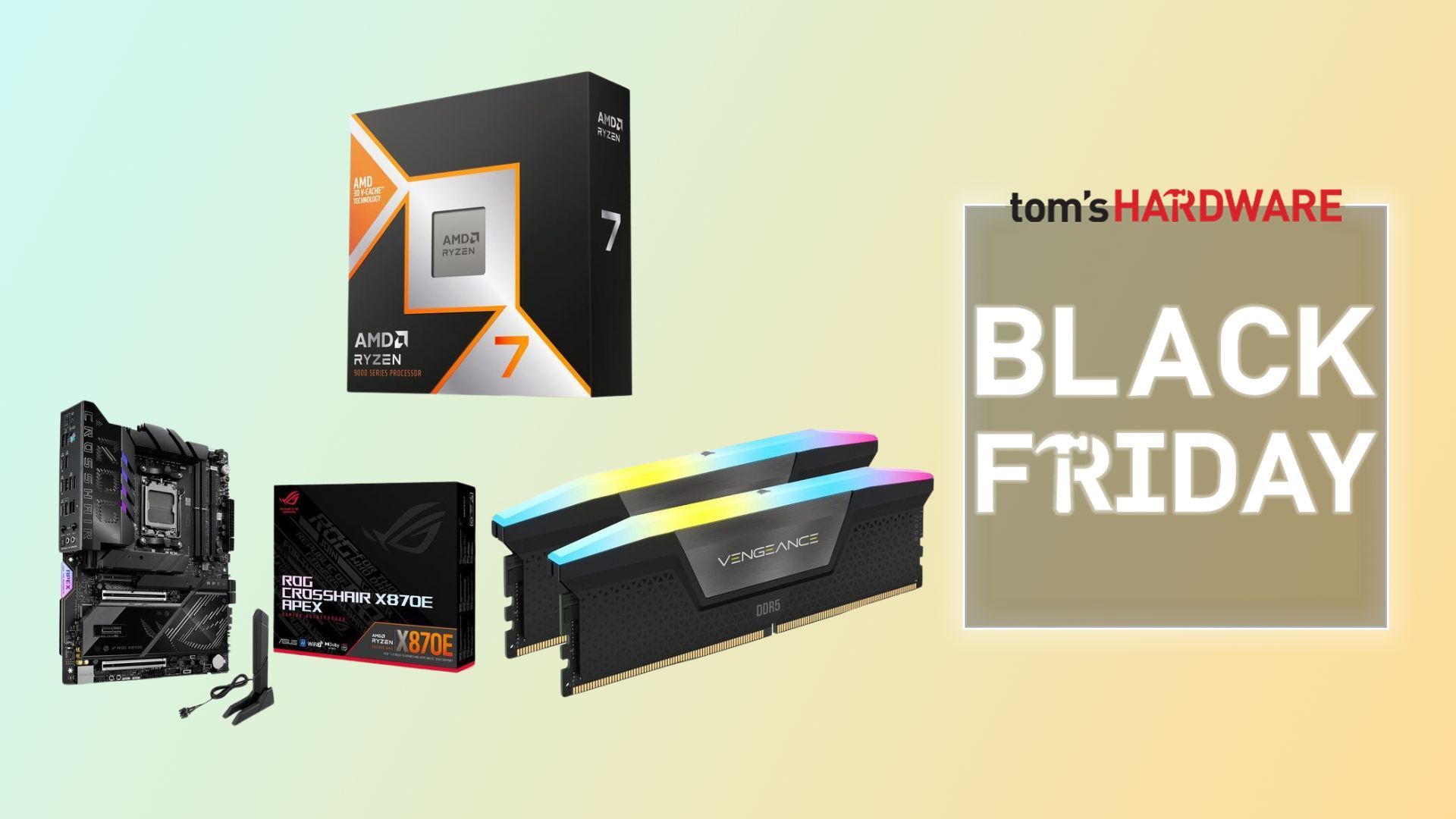 Astonishing AMD 9800X3D bundle gets you a $700 motherboard, 32GB of RAM, and a 360mm cooler for $799 — Newegg drops the craziest Black Friday deal so far Astonishing AMD 9800X3D bundle gets you a $700 motherboard, 32GB of RAM, and a 360mm cooler for $799 — Newegg drops the craziest Black Friday deal so far