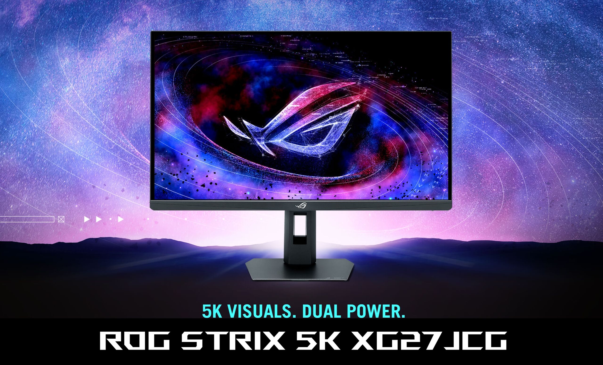 Asus' new 5K gaming monitor is so high-end it doesn't even officially support RTX 40-series GPUs — the XG27JCG is a 5K 180Hz beast with 330Hz 1440p dual-mode su
