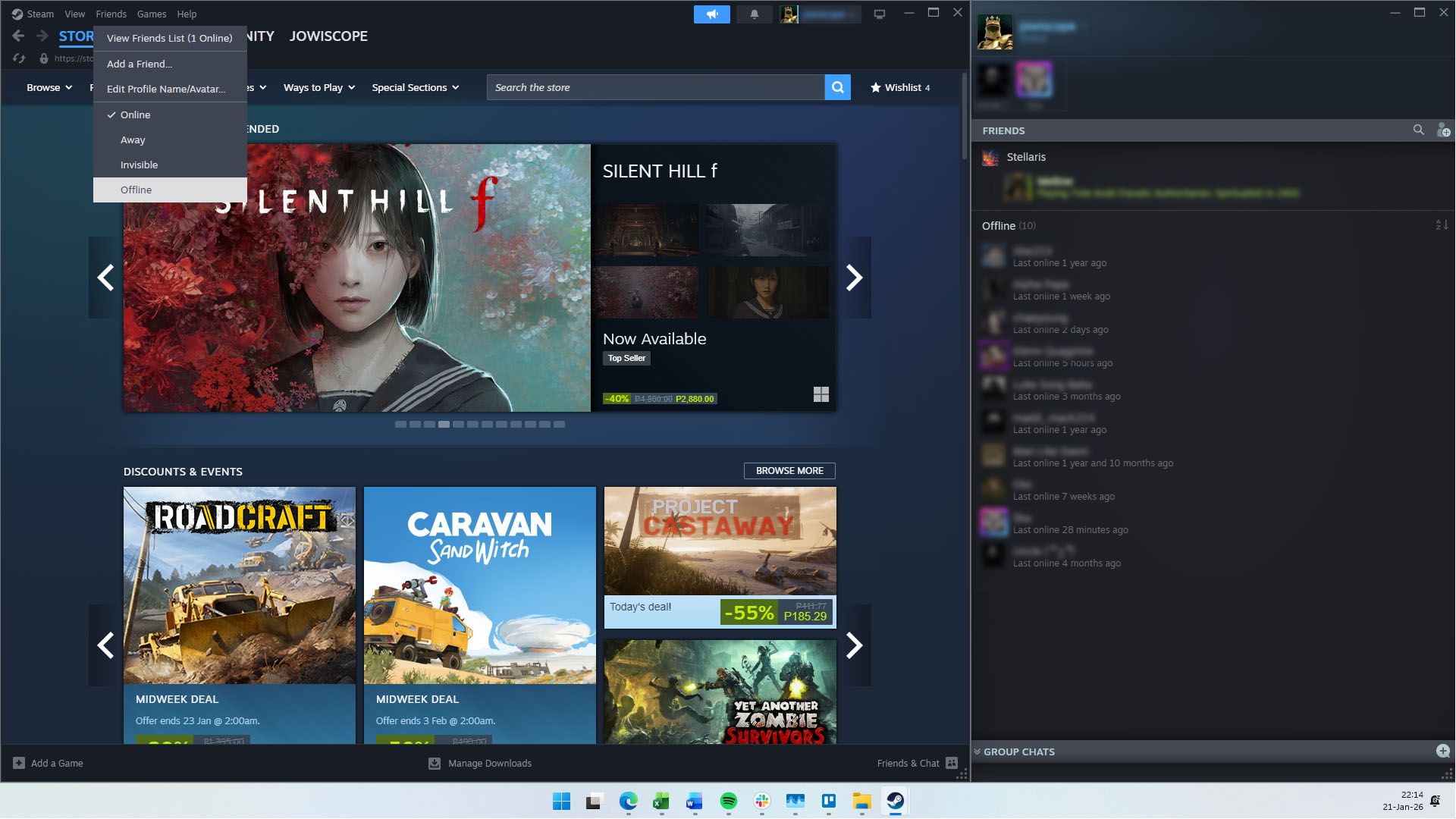 Steam client allegedly continues sharing your status with your friends even if you set it ‘Offline,’ report claims — setting is a ‘UI illusion’ and your friends