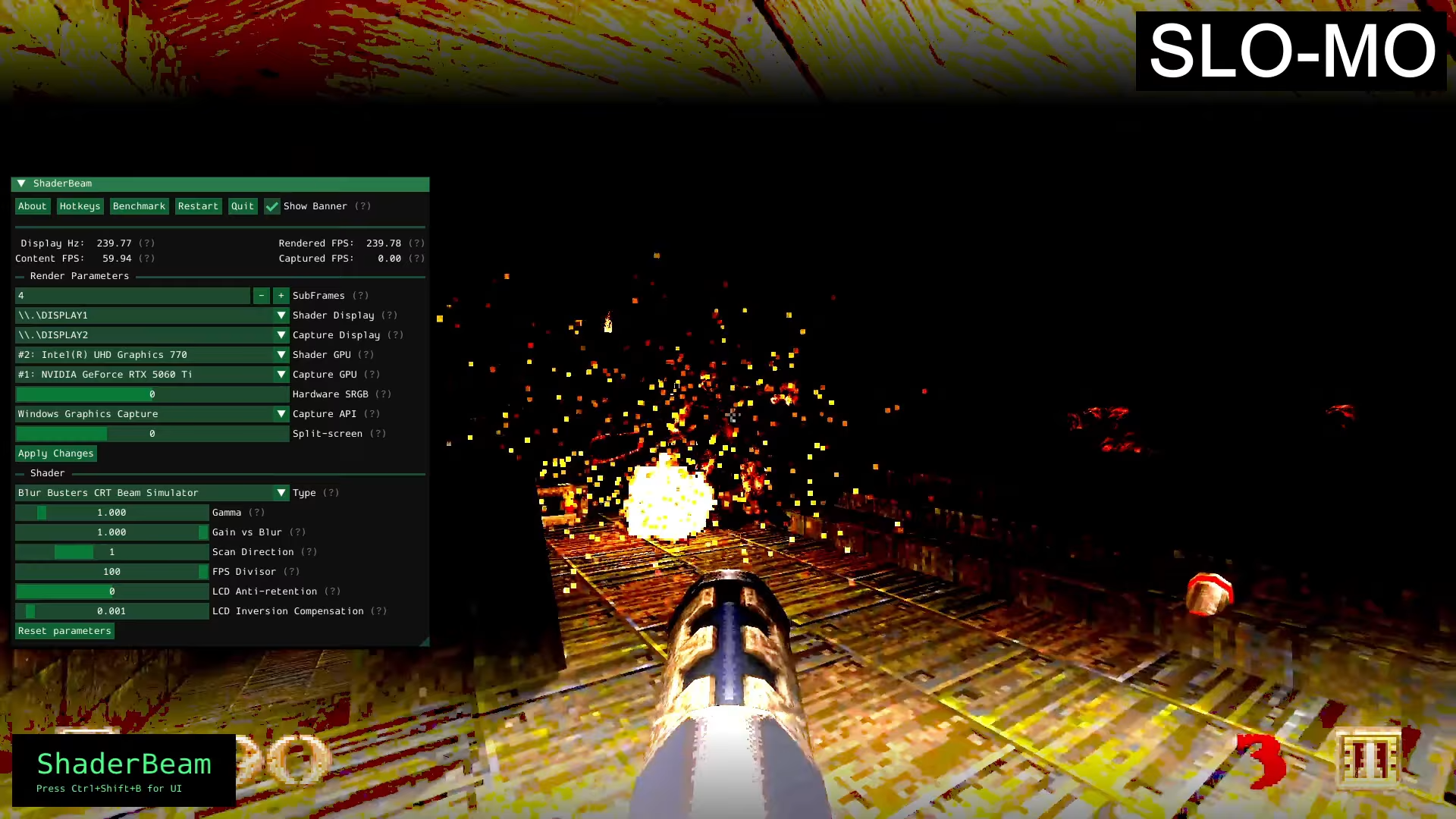 ShaderBeam provides CRT-like motion clarity on high refresh rate LCD and OLED monitors — open-source project offers BFI emulation in any game