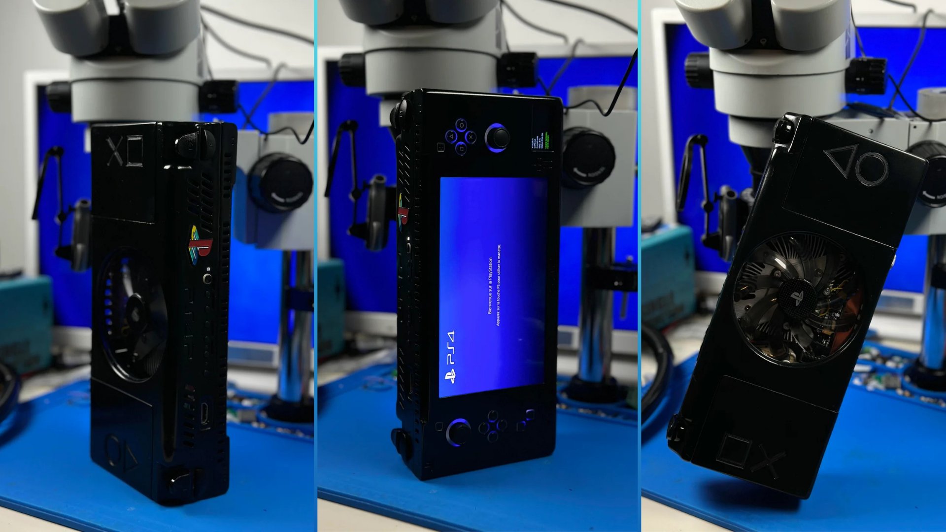 PS4 Slim transformed into a handheld, powered by a miniaturized motherboard in a 3D-printed case — features a 7-inch OLED screen, HDMI out, and 3-hour battery l PS4 Slim transformed into a handheld, powered by a miniaturized motherboard in a 3D-printed case — features a 7-inch OLED screen, HDMI out, and 3-hour battery l