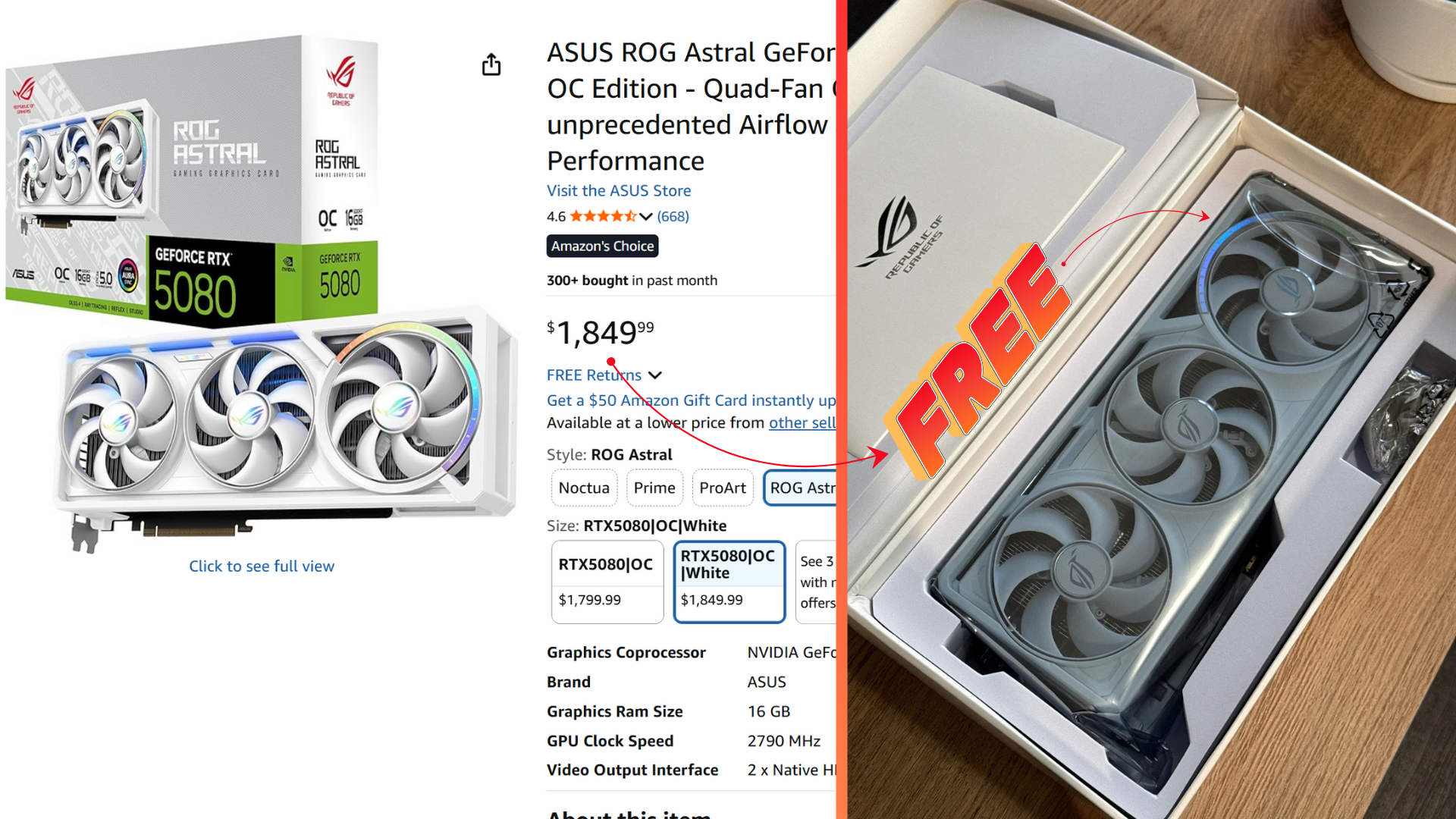 Customer buys ROG Astral RTX 5080, cancels order but receives GPU and $1,850 refund anyway — Amazon tells him to keep GPU and the $1,850 refund Customer buys ROG Astral RTX 5080, cancels order but receives GPU and $1,850 refund anyway — Amazon tells him to keep GPU and the $1,850 refund