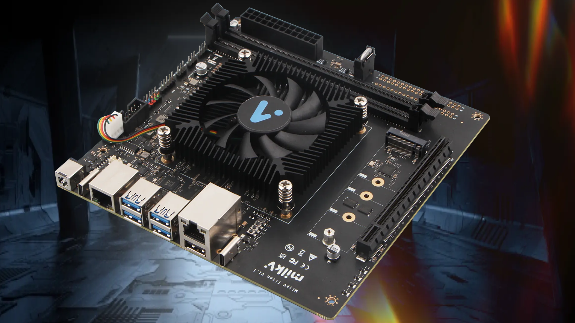 Milk-V Titan Mini-IX board with UR-DP1000 processor shows RISC-V ecosystem taking shape — M.2, DDR4, and PCIe card support form a kit that you can use out of th