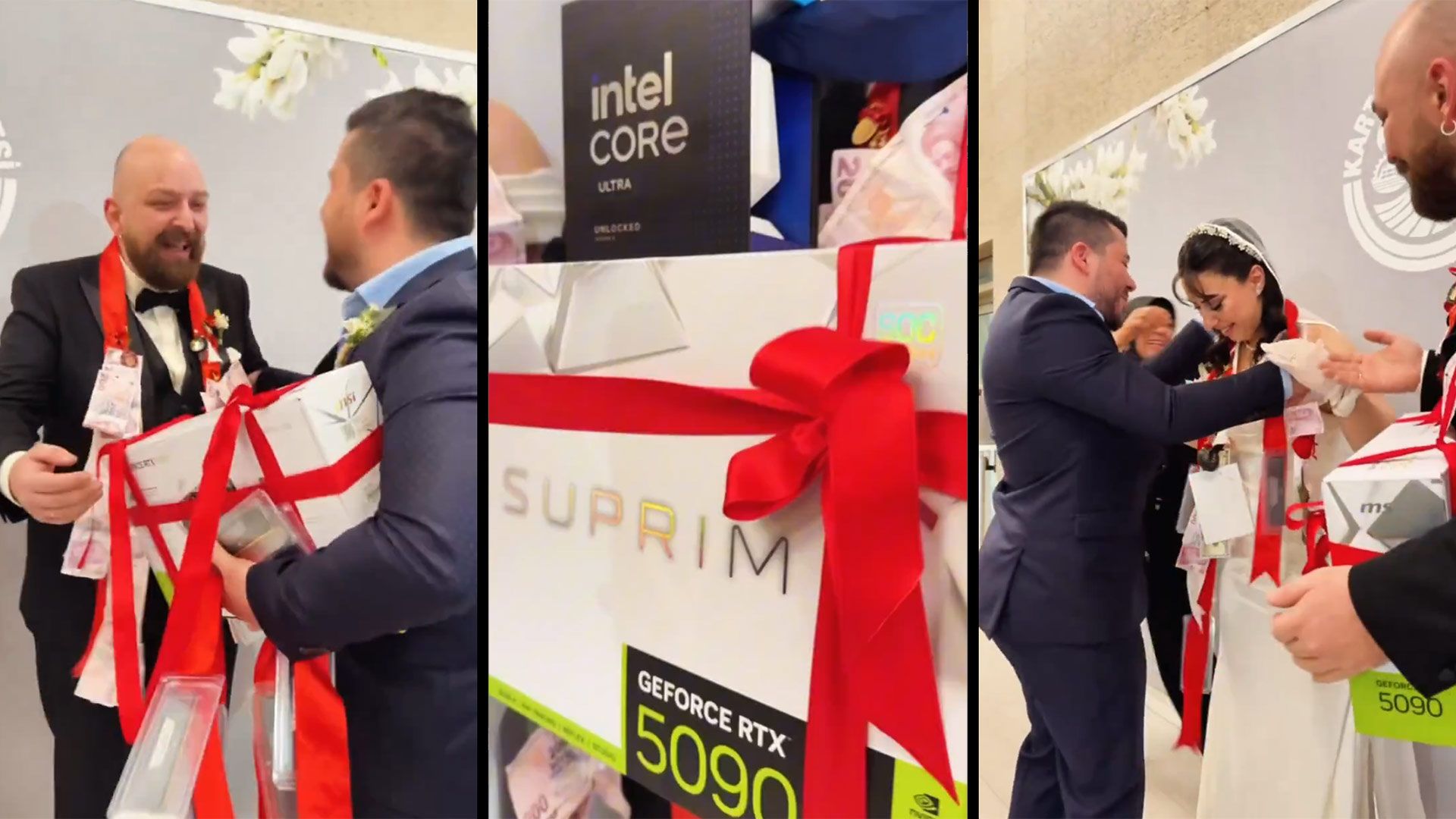 Turkish wedding party receives Nvidia RTX 5090, RAM necklaces, and Intel CPU for elaborate wedding gifts — A Turkish tech delight for the age of PC shortages Turkish wedding party receives Nvidia RTX 5090, RAM necklaces, and Intel CPU for elaborate wedding gifts — A Turkish tech delight for the age of PC shortages