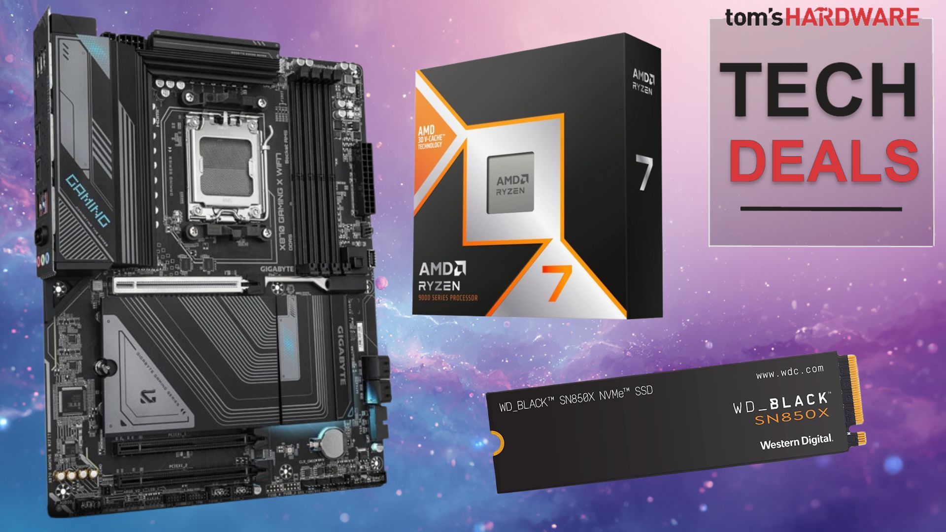 Save $190 when you bundle AMD's new 9850X3D CPU, Gigabyte X870 motherboard, and fast 1TB SN850X SSD for $839 — Newegg's new SSD bundles get you an SSD priced at Save $190 when you bundle AMD's new 9850X3D CPU, Gigabyte X870 motherboard, and fast 1TB SN850X SSD for $839 — Newegg's new SSD bundles get you an SSD priced at