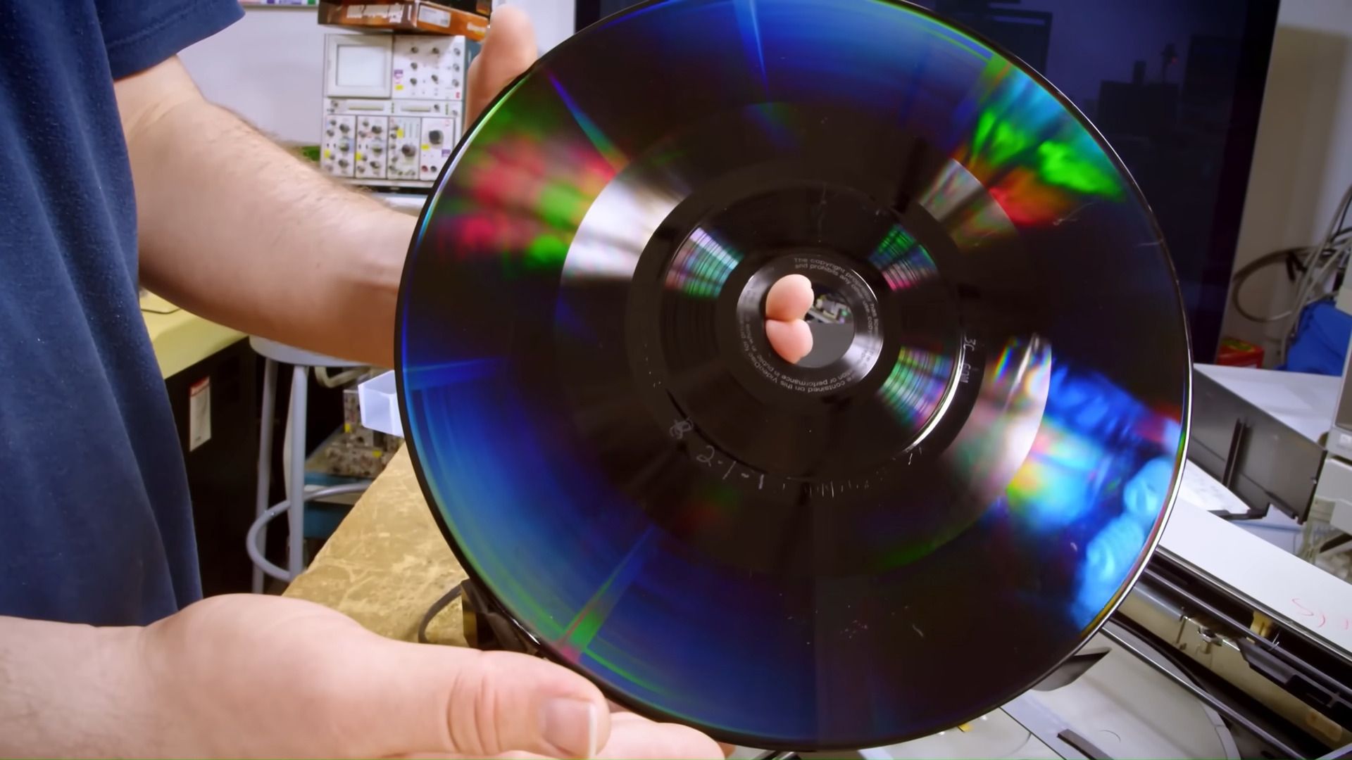 Microscopes can clearly see the video on the surface of a CED 'LaserDisc,' discovers Techtuber — a 12-inch vinyl-like disc that stores SD analog video Microscopes can clearly see the video on the surface of a CED 'LaserDisc,' discovers Techtuber — a 12-inch vinyl-like disc that stores SD analog video