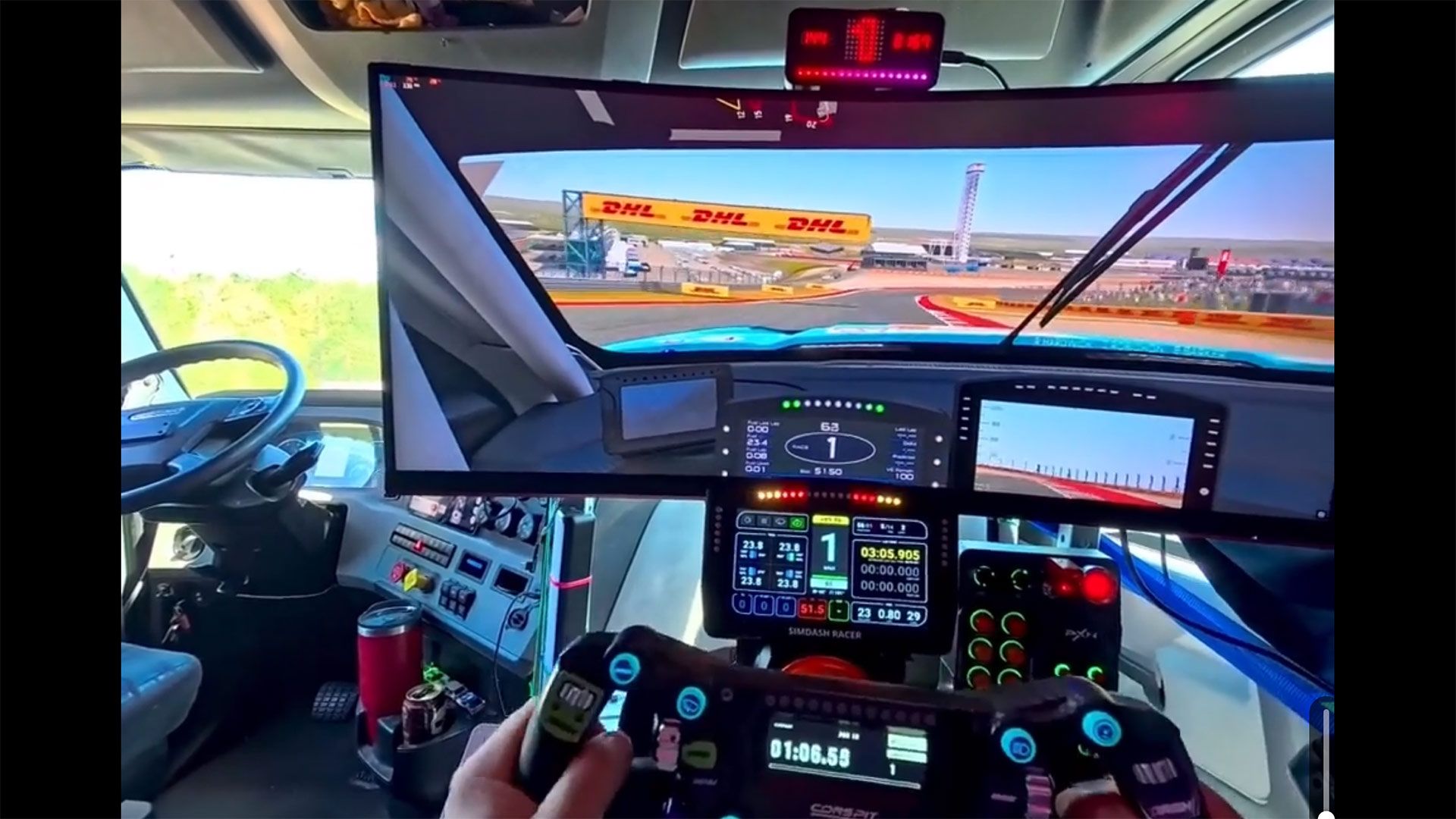 Trucker shows off $6,000 PC driving sim rig in passenger seat — driver slides over to RTX 5080-powered setup when stuck in traffic Trucker shows off $6,000 PC driving sim rig in passenger seat — driver slides over to RTX 5080-powered setup when stuck in traffic
