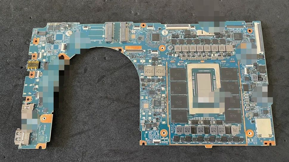 Alleged images of the long-awaited Nvidia N1/N1X SoC surface on laptop motherboard — board features 128 GB of LPDDR5X memory alongside 8+6+2 phase VRM