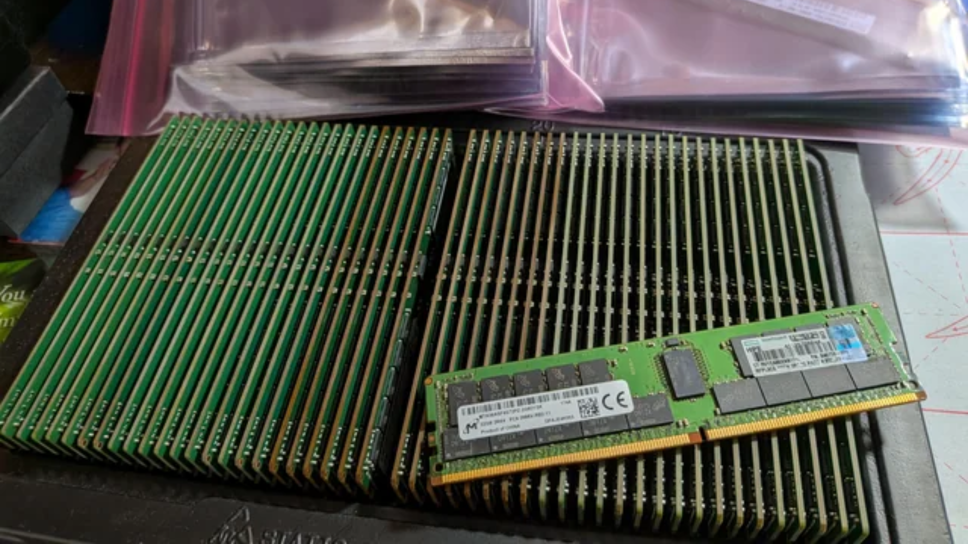 $20,000 in 32GB RAM sticks saved from the dumpster are now worth a fortune — seventy-two DDR4-2666 ECC RDIMMs were about to turn into e-waste