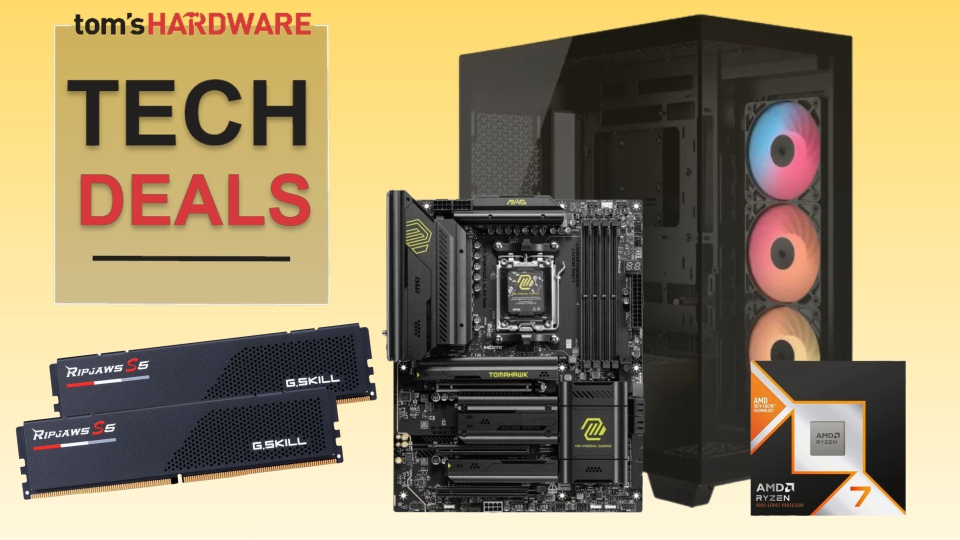 Astonishing bundle makes 64GB of DDR5 RAM just $216, $100 cheaper than 32GB — get a 9800X3D, G.Skill Ripjaws S5 DDR5-6000 RAM, case, motherboard, and CPU cooler