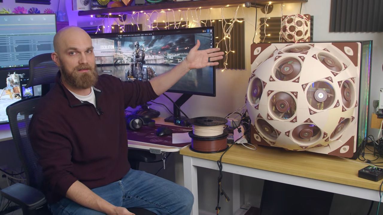 Bulbous 15x fan PC case side panel dubbed the ‘Superdome’ lowers temps by 20 degrees — $600 worth of Noctua fans arrayed in 3D-printed structure Bulbous 15x fan PC case side panel dubbed the ‘Superdome’ lowers temps by 20 degrees — $600 worth of Noctua fans arrayed in 3D-printed structure