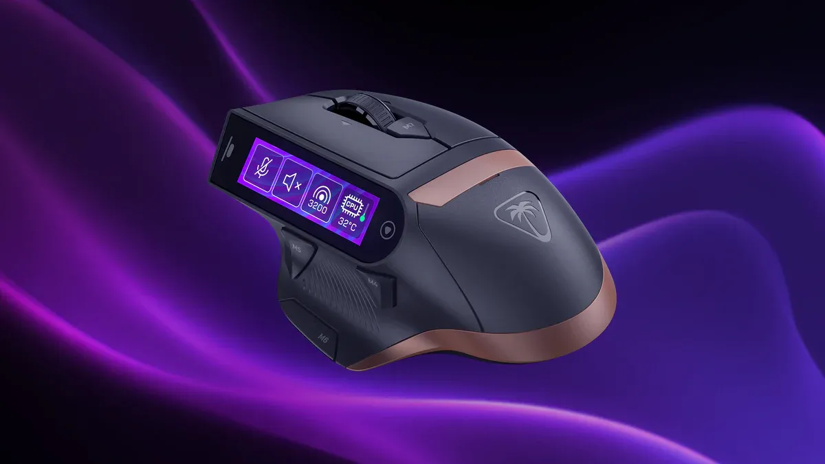 Turtle Beach's new mouse has a 2.25-inch touchscreen and hotswap batteries that last 15 hours apiece — 'MC7' costs $160, part of company's new Command Series pe