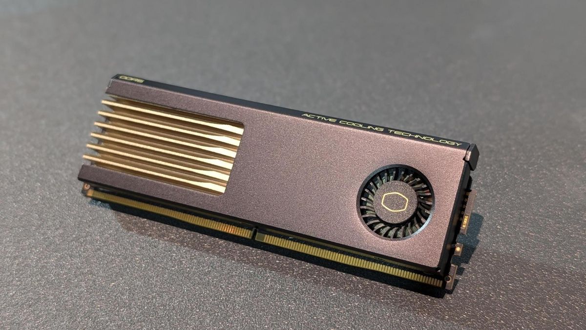 Cooler Master is bringing active cooling to DDR5 RAM, promising up to 15-degree temperature drops — 'MasterDIMM' combines G.SKILL memory with a built-in fan, ki Cooler Master is bringing active cooling to DDR5 RAM, promising up to 15-degree temperature drops — 'MasterDIMM' combines G.SKILL memory with a built-in fan, ki
