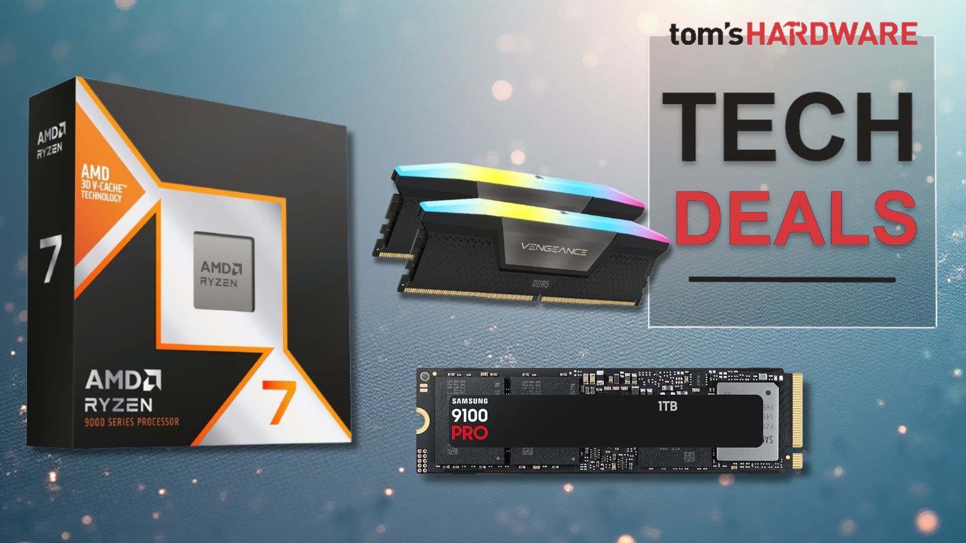 Save $210 on this 9800X3D bundle that includes 32GB of Corsair Vengeance RAM and a 1TB Samsung 9100 Pro SSD — start your AM5 build for just $979 and get a free 