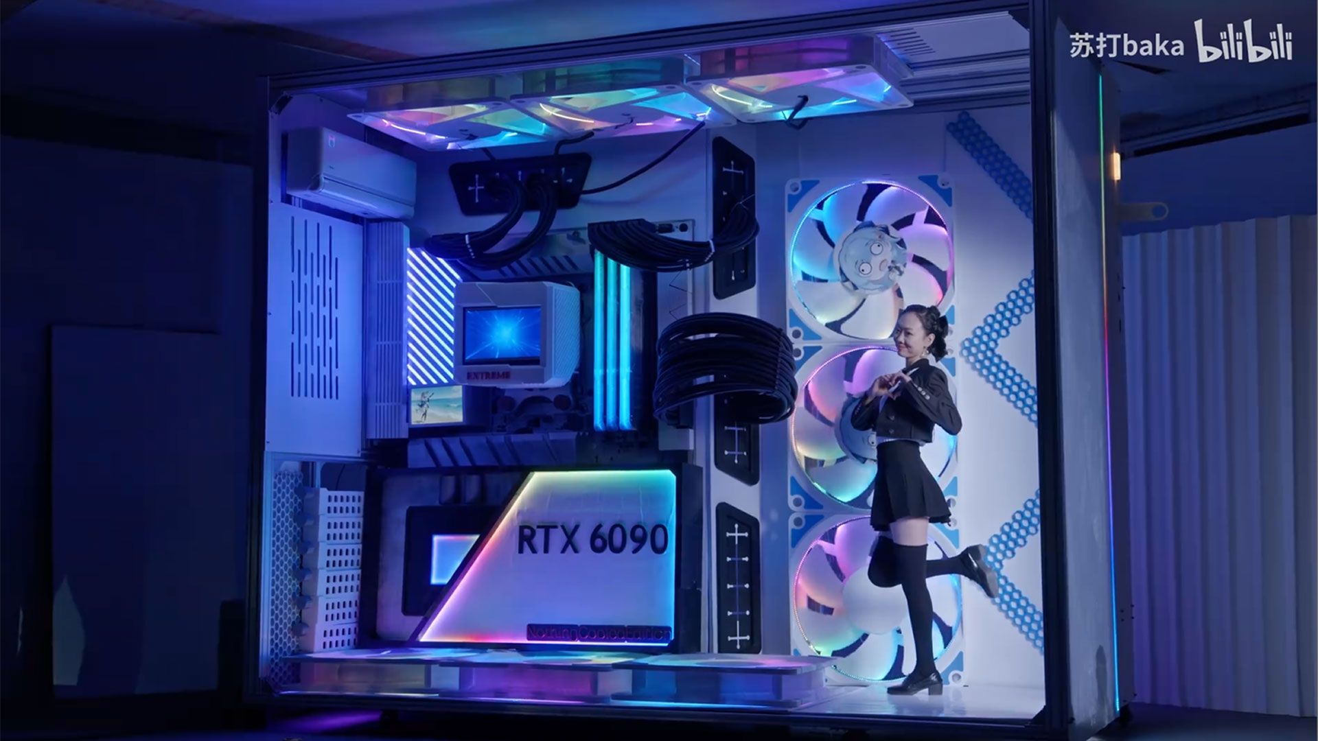 Enthusiast builds a PC big enough to live in — humans in this RGB-lit fish tank case look just like figurines