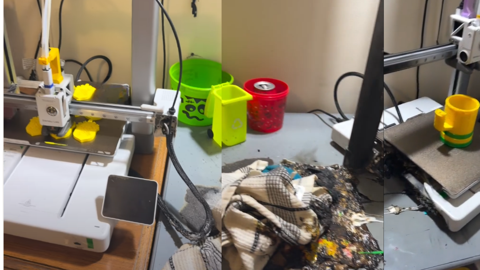 New video of melted Bambu Lab A1 sparks debate about whether the 3D printer is still a fire hazard — critics push for recall while redditors suspect external fa