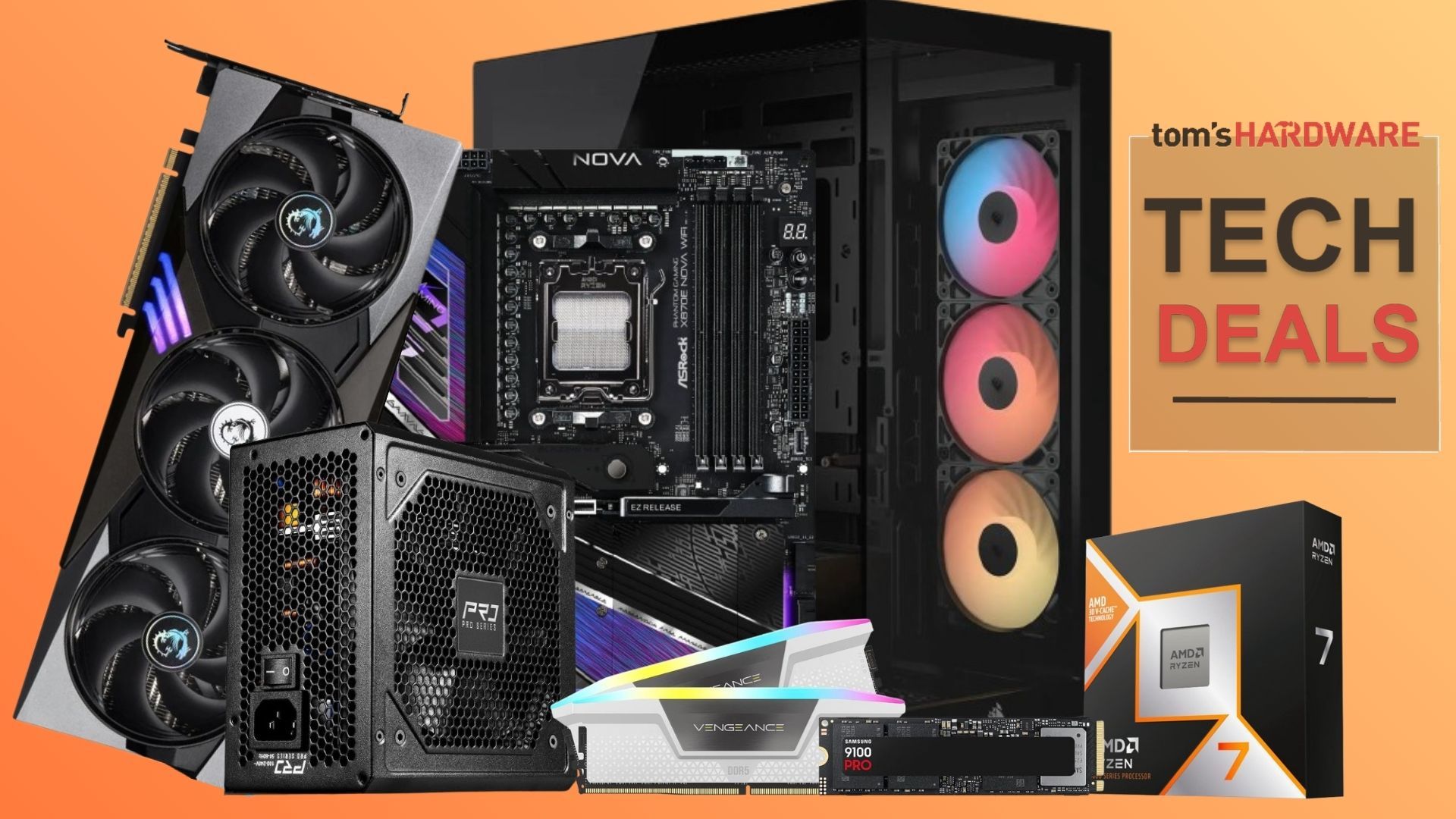 Outstanding RTX 5080 combo bundle saves you $1,385 on a complete high-spec PC build — 64GB of RAM, 9850X3D, 2TB Samsung 9100 Pro, Corsair Case, and Power Supply