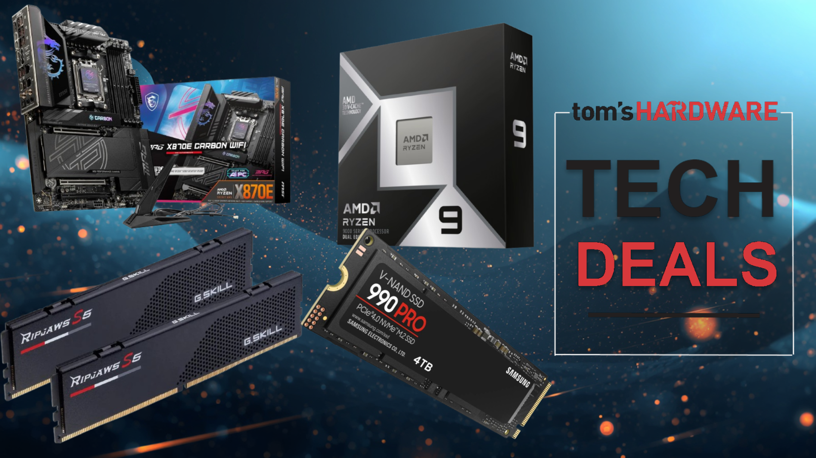 Save a whopping $900 on this incredible 4-item AM5 combo from Newegg — for only $2,269, high-end parts including the flagship 9950X3D2 processor, 64GB of GSkill
