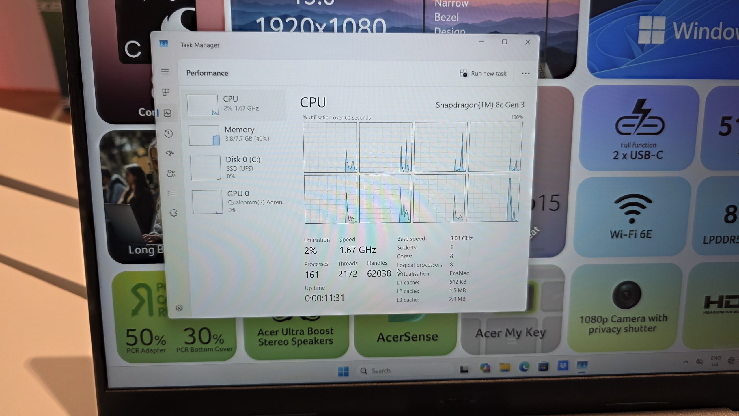 We went hands-on with Qualcomm's new '$300 and up' ARM laptop platform with mystery eight-core CPU — active-cooled Snapdragon C laptop surfaces in Acer Aspire G