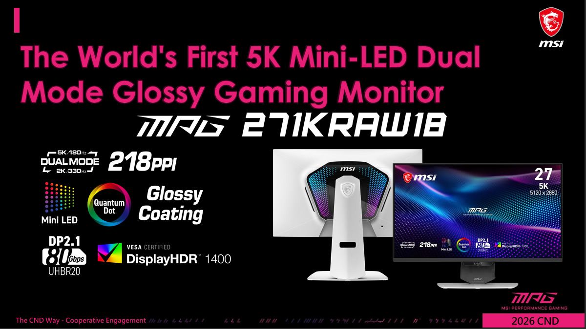 MSI, Gigabyte debut new 5K 27-inch Mini-LED monitors with 2,304 dimming zones and glossy panel — both models double the native 180 Hz refresh rate to 330 Hz at MSI, Gigabyte debut new 5K 27-inch Mini-LED monitors with 2,304 dimming zones and glossy panel — both models double the native 180 Hz refresh rate to 330 Hz at